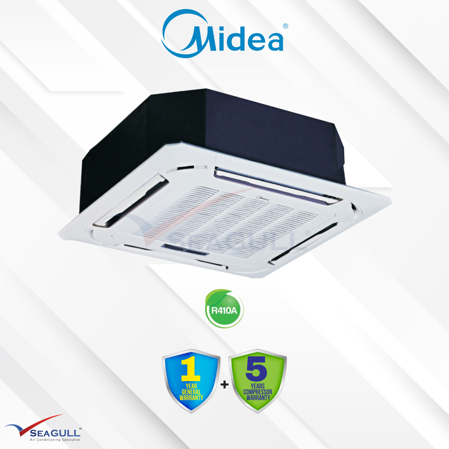 Alternative view of [W2026 SALES]Midea Four-way Ceiling Cassette Non-Inverter MCDX-18CRN8 R32 2.0HP