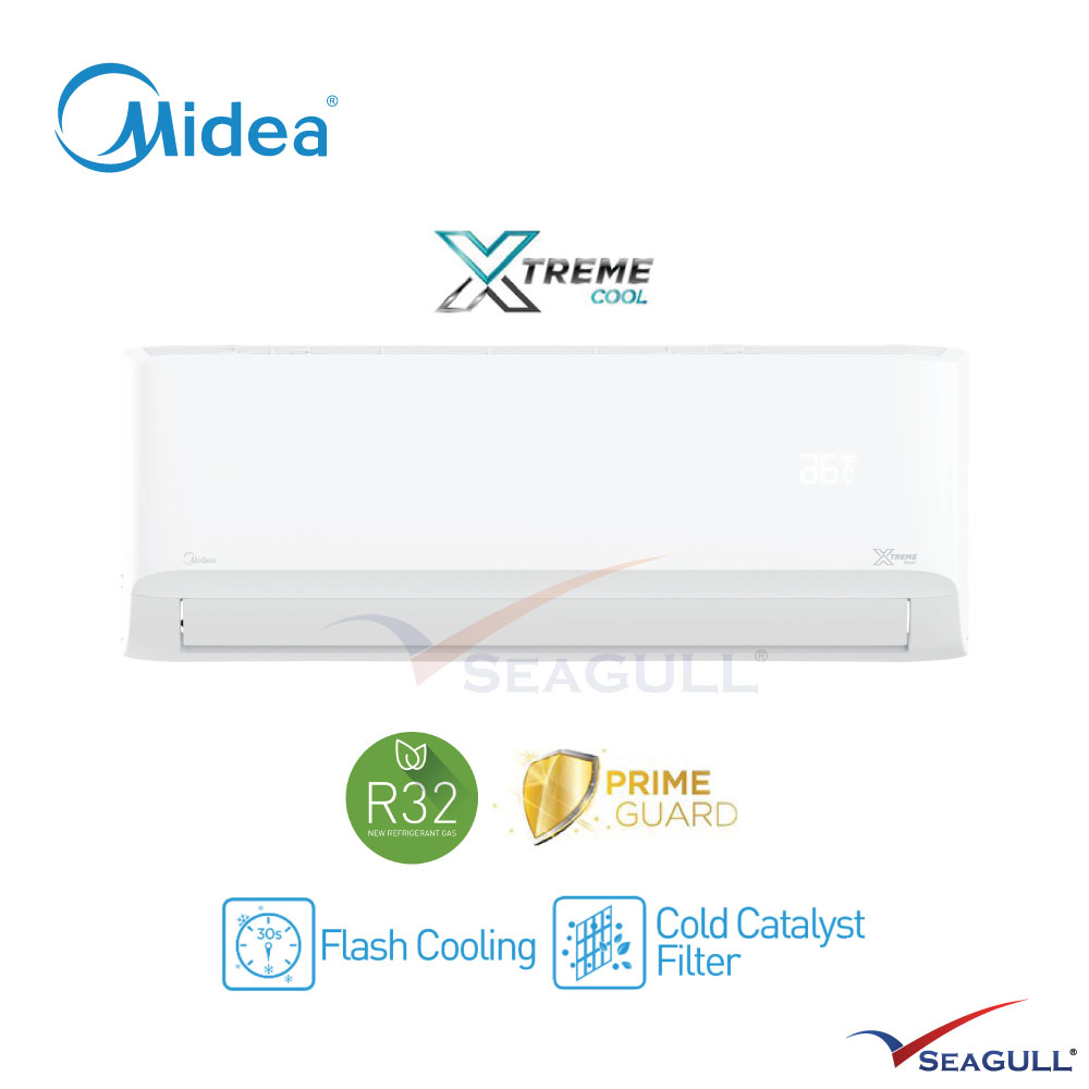 Midea Non Inverter R32 Wall Mounted Xtreme Cool Series 1 0hp Seagull My Aircon Supplier Malaysia