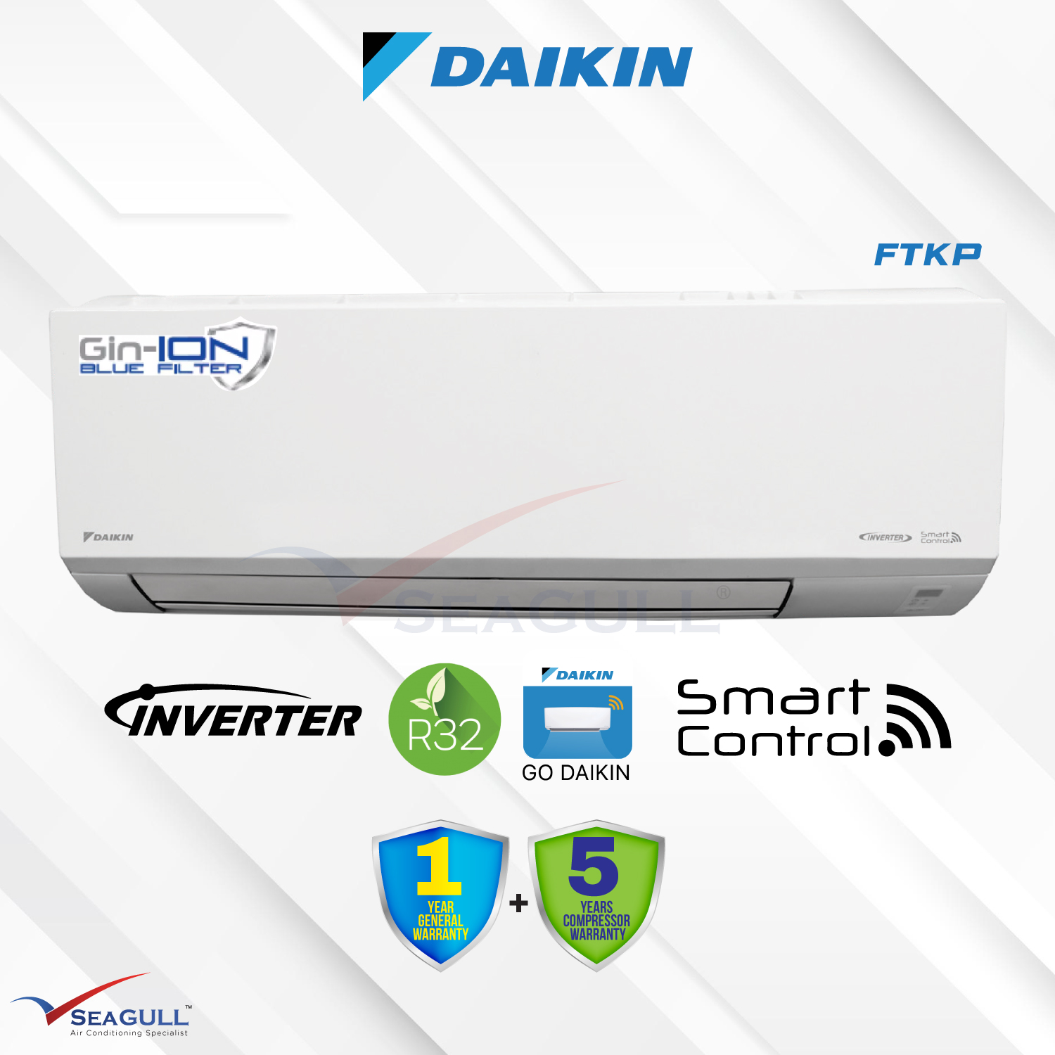 Wi Fi Daikin Wall Mounted Ftkp A Series Inverter Hp R Aircon