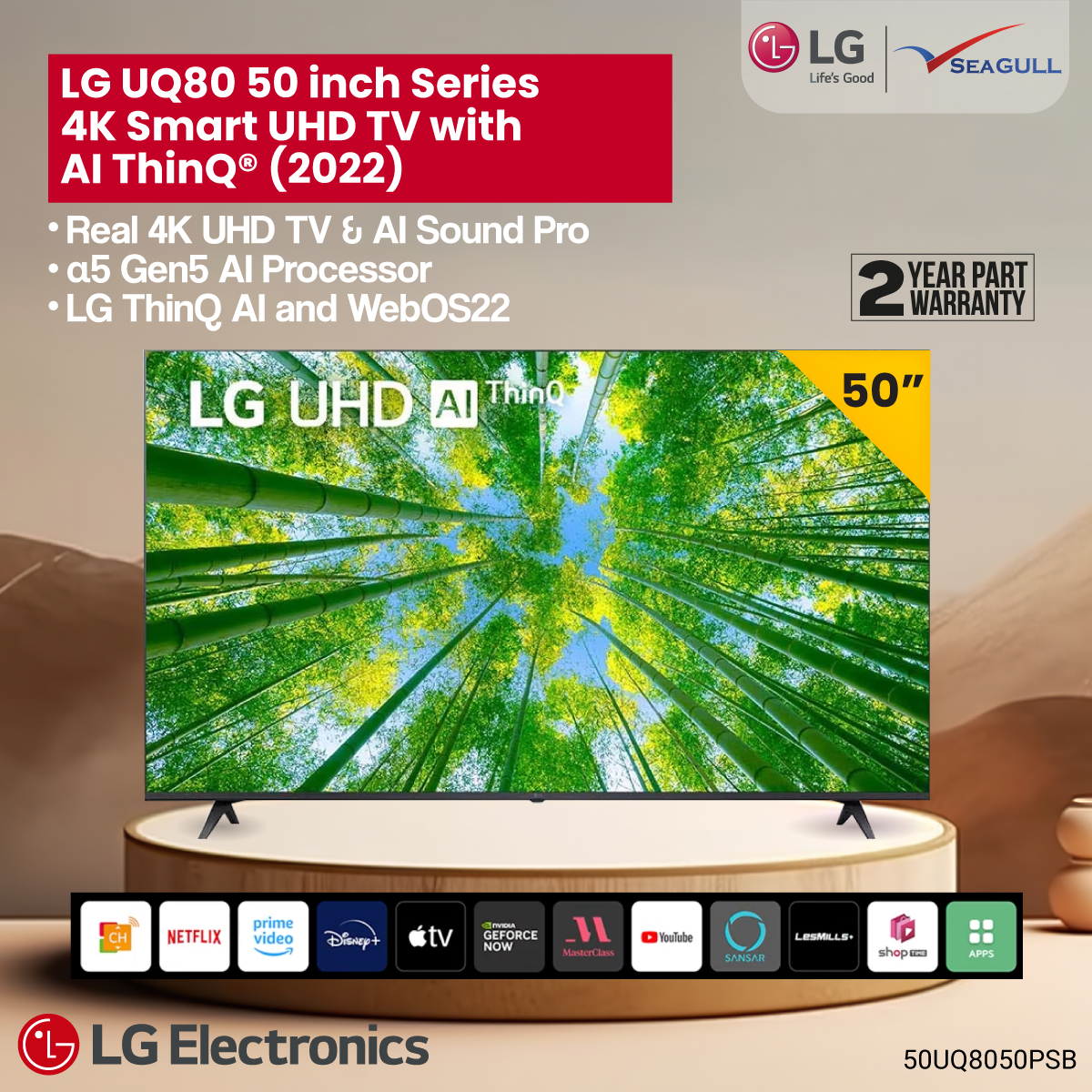 SMART TV LG 50- 4K UHD 50UQ8050PSB