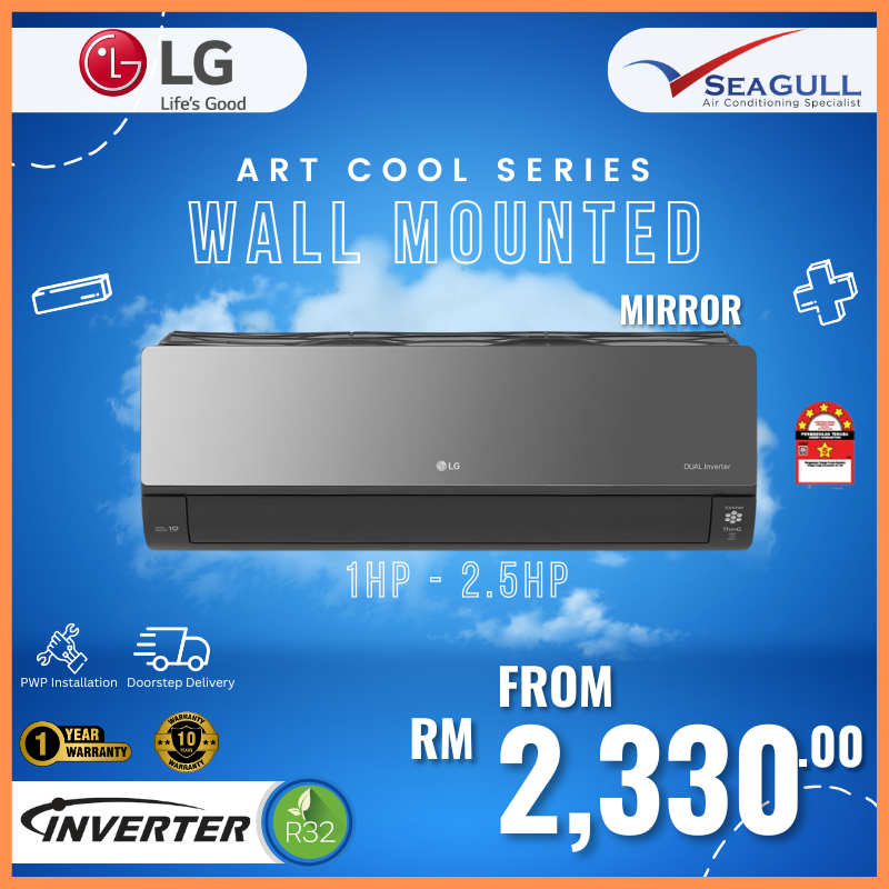 [PWP] LG ARTCOOL Mirror Series Inverter Wall Mounted R32 1.0HP-2.5HP
