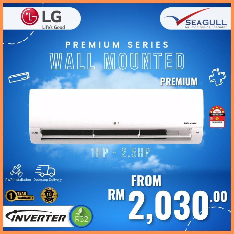[PWP][2026][New] LG DUALCOOL Premium Series Inverter Wall Mounted R32 1.0HP-2.5HP