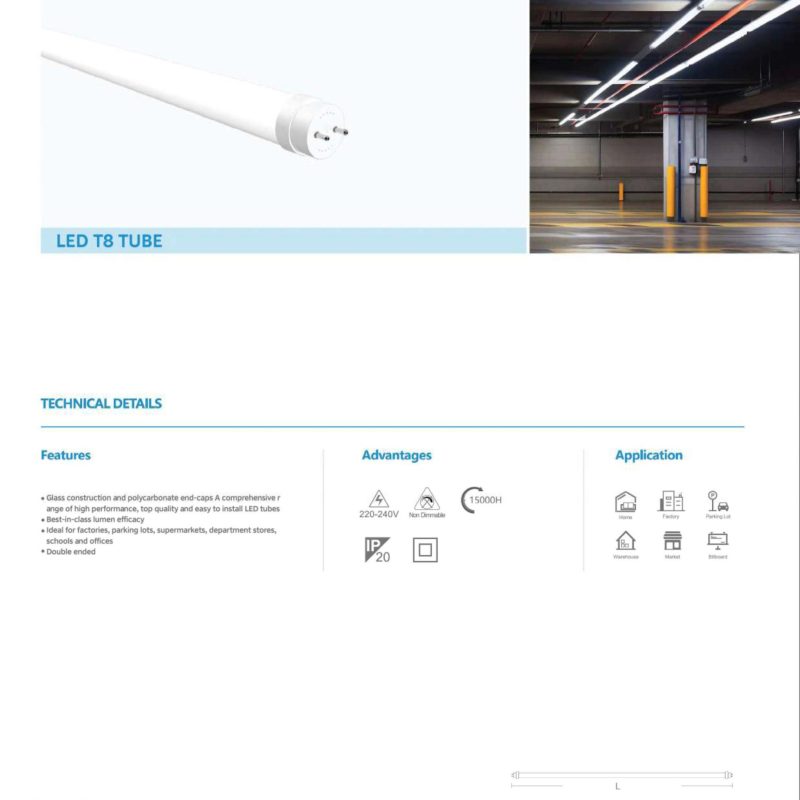 Alternative view of Midea LED T8 Tube 10W / 20W / 32W (2 Years Warranty)