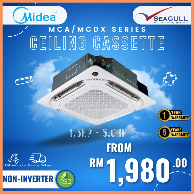 [PWP] Midea Ceiling Cassette Non Inverter R32 1.5HP - 5.0HP