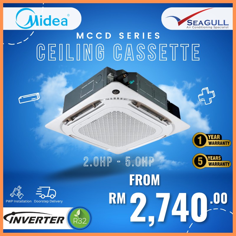 [PWP] Midea Ceiling Cassette Inverter R32 2.0HP - 5.0HP