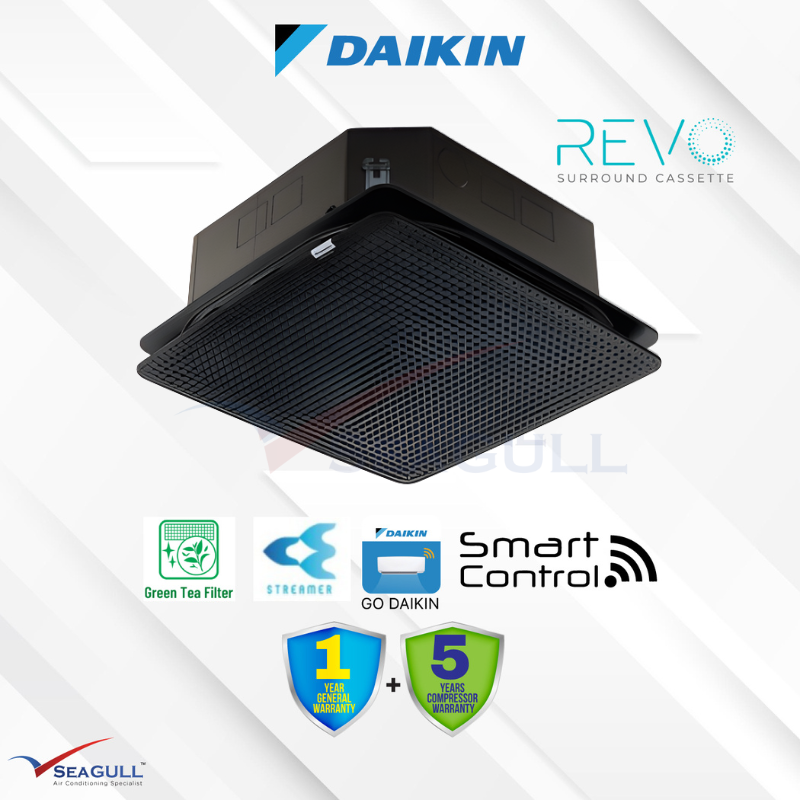 Daikin REVO Premium Black Ceiling Cassette FCFV50A Non-Inverter R32 2.0HP
