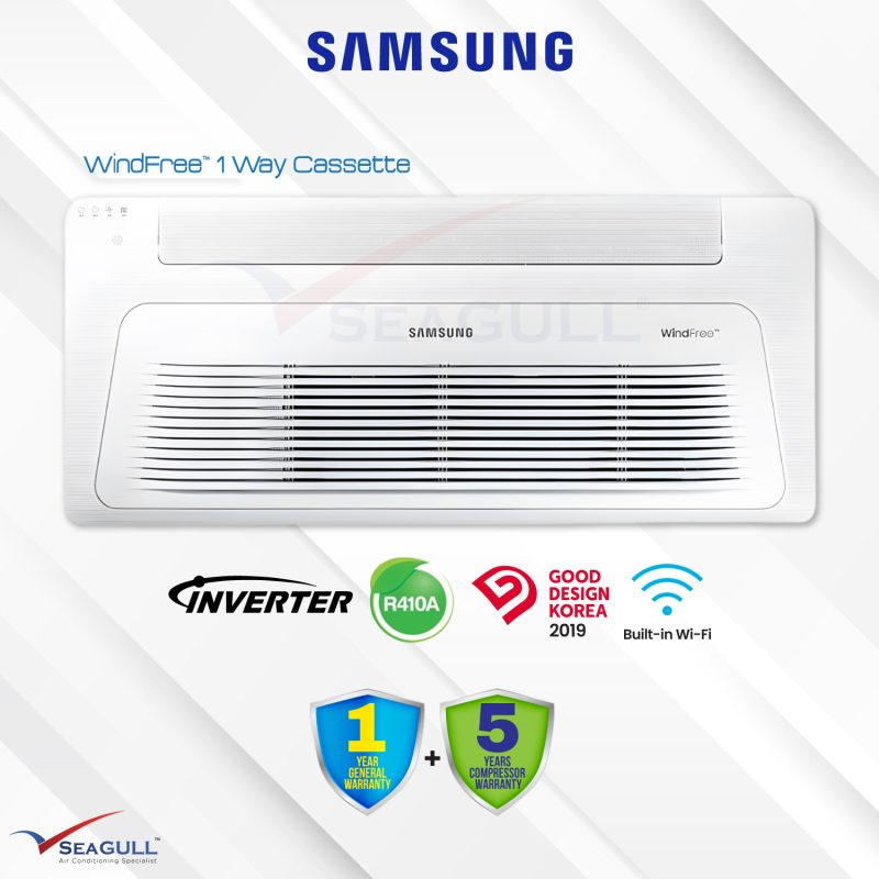 Samsung WindFree Series 1 Way Ceiling Cassette AC035FE1DKF/EA Inverter R32 1.5HP
