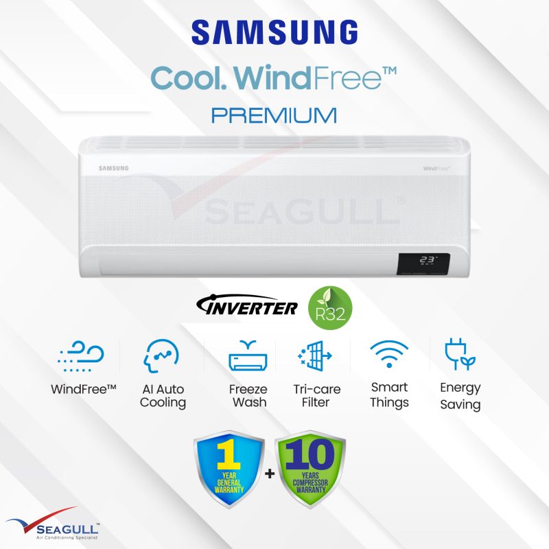 Samsung Premium WindFree Series Wall Mounted Inverter R32 1.0HP