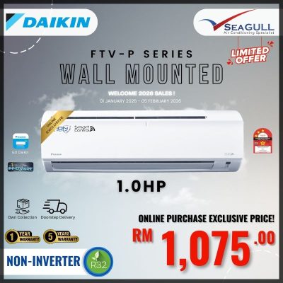 [W2026 SALES](Wi-Fi)Daikin InnoVaire P-Series Non-Inverter FTV28PB 1.0HP R32