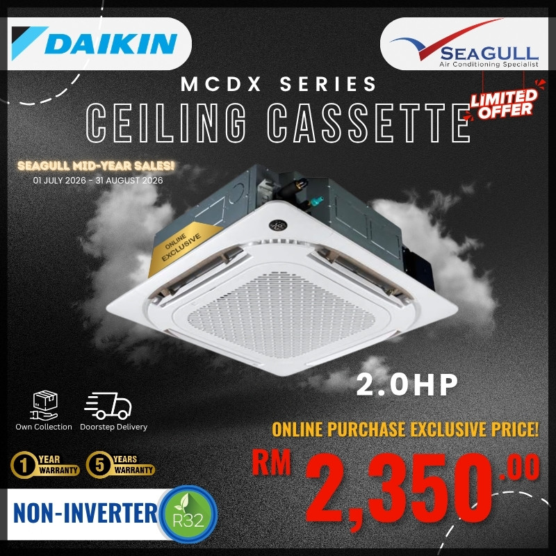 [W2026 SALES]Midea Four-way Ceiling Cassette Non-Inverter MCDX-18CRN8 R32 2.0HP