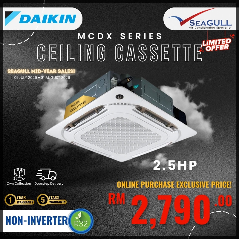 [W2026 SALES]Midea Four-way Ceiling Cassette Non-Inverter MCDX-25CRN8 R32 2.5HP