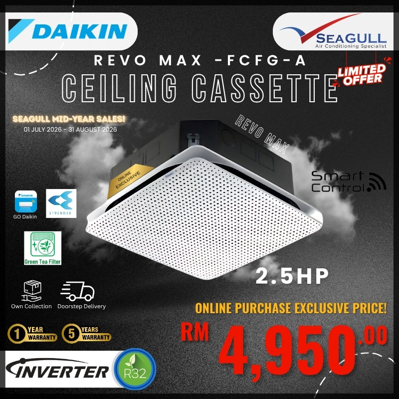 [MID-SALES]Daikin REVO Max Premium Ceiling Cassette FCFG60A Inverter R32 2.5HP