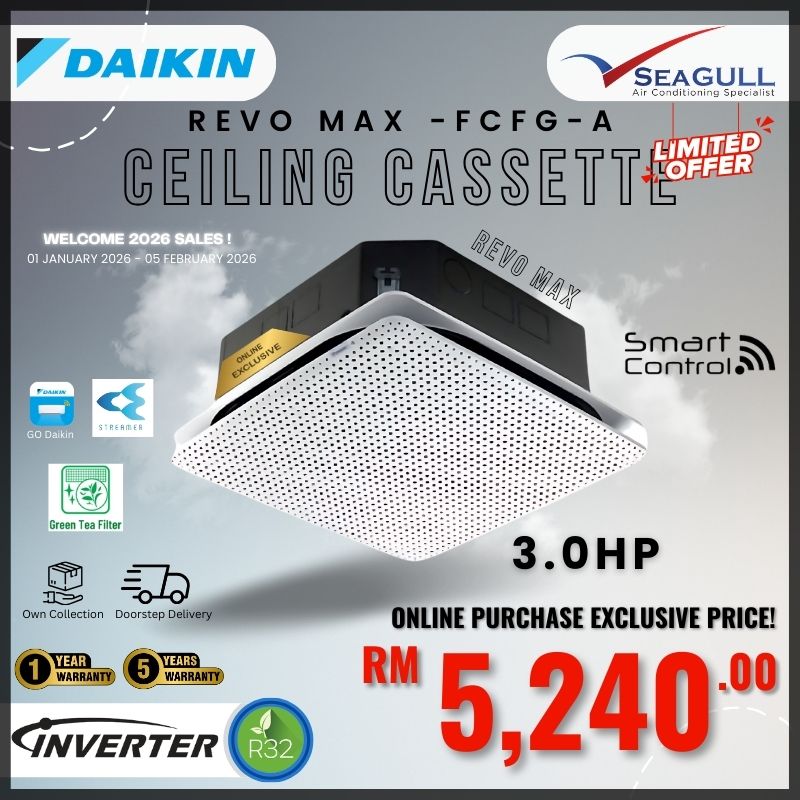 [W2026 SALES]Daikin REVO Max Premium Ceiling Cassette FCFG71A Inverter R32 3.0HP