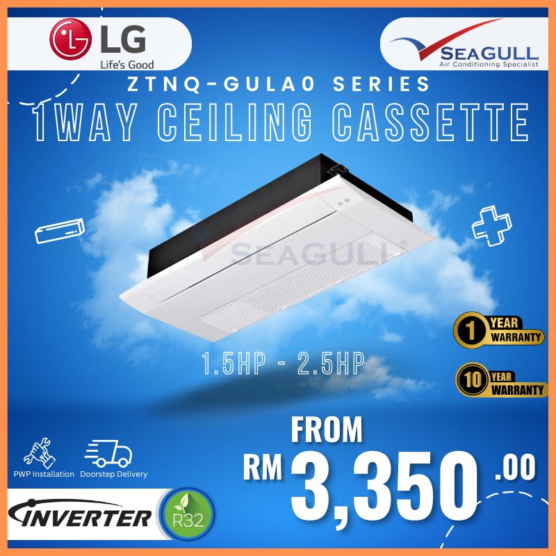 [PWP] LG ZTNQ-GTLA0 Series 1Way Ceiling Cassette Inverter R32 1.5HP - 2.5HP