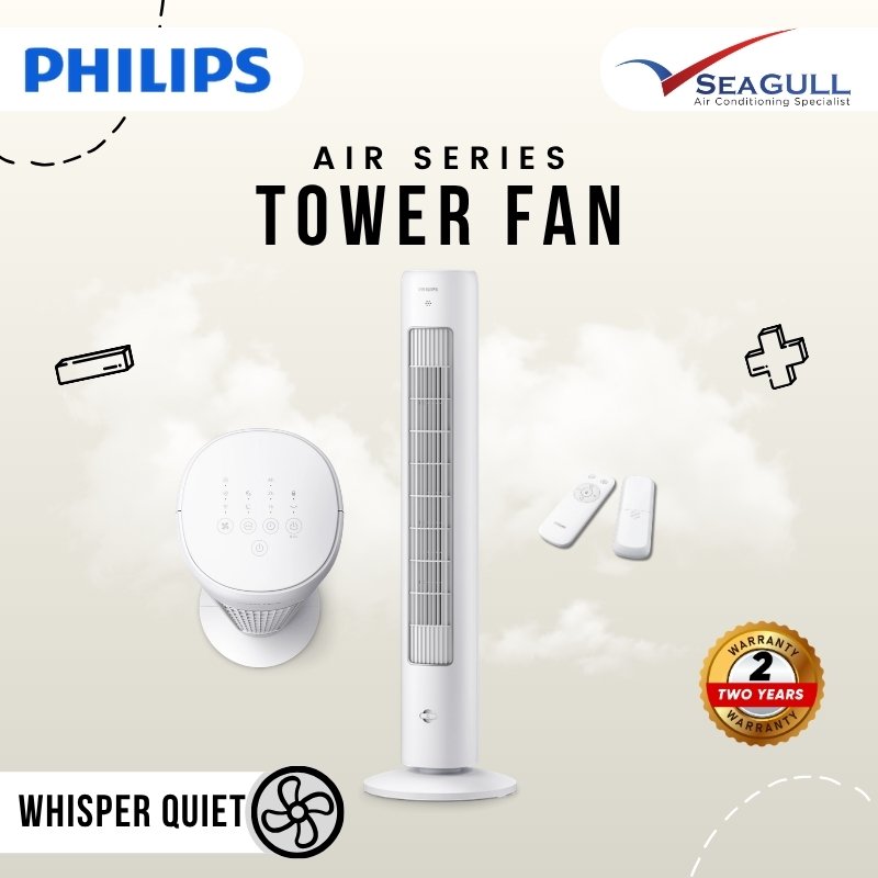 Philips Air Series CX5535/00 Tower Fan 5000 Series White 40W