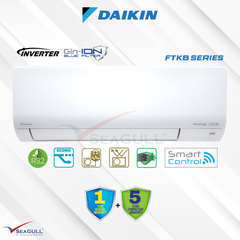 (Wi-Fi) Daikin FTKB Series Inverter Wall Mounted FTKB25A R32 1.0HP