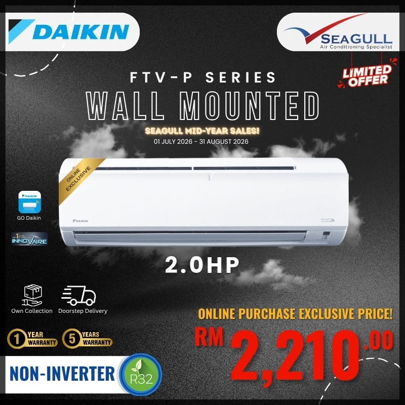 [MID-SALES](Wi-Fi)Daikin InnoVaire P-Series Non-Inverter FTV50PB 2.0HP R32