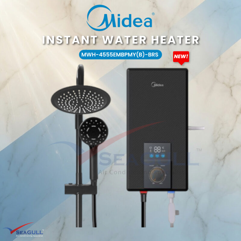 Alternative view of Midea Instant Water Heater With Rain Shower & DC Inverter Pump MWH-4555EMBPMY(B)-BRS