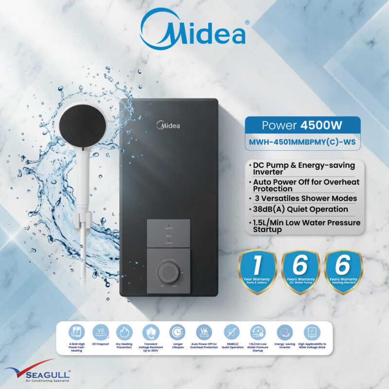 Midea Instant Water Heater With DC Inverter Pump MWH-4501MMBPMY(C)-WS