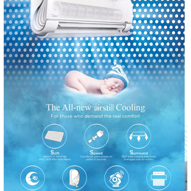 Alternative view of (Wi-Fi) Midea AIRSTILL MSFAB Series Wall Mounted Inverter R32 1.5HP