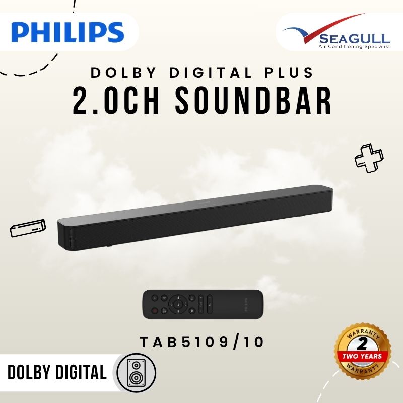 Philips Soundbar 2.0ch Dolby Digital Plus TAB5109/10